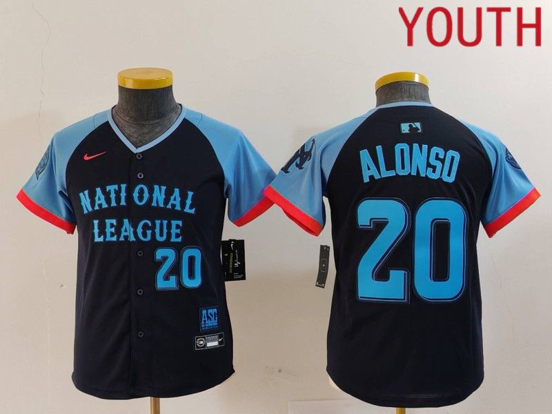 Youth New York Mets #20 Alonso Blue All star 2024 Nike MLB Jersey style 5->women mlb jersey->Women Jersey
